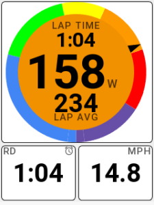 158ワットを表示するオレンジ色のカラーグラフ