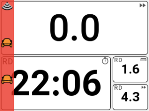 Dash-Overlay mit roter Anzeige auf der linken Seite des Bildschirms.
