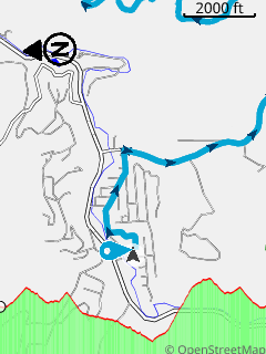Map with elevation profile graph displayed at the bottom of the screen