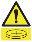 코인 셀 배터리 경고 아이콘